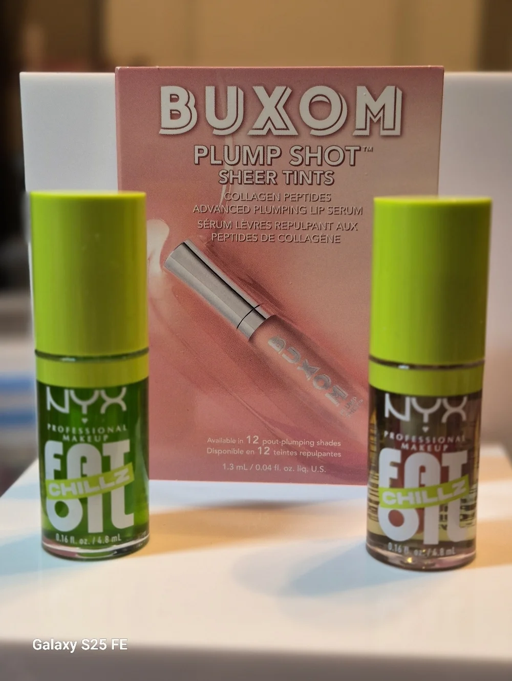 Buxom & NYX 3-Piece Sheer Plumping Lip Oil Set .16oz x2, .04oz (Travel Size) New